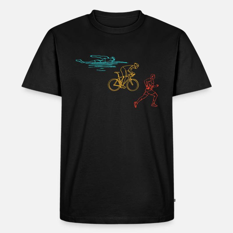 Triathlon Training Triathlet Geschenk - Männer Premium Bio T-Shirt - Schwarz