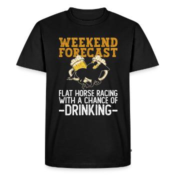 Cavalier d’équitation de course de chevaux plat - T-shirt Premium bio Homme - noir - Devant - Nico (187cm)