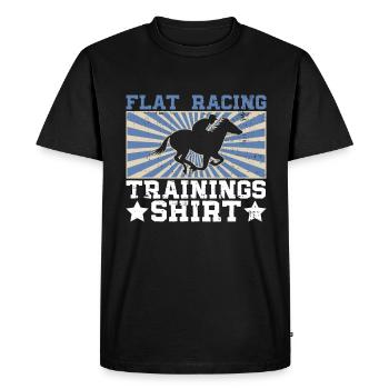 Chemise d’entraînement de course plate - Courses de chevaux - T-shirt Premium bio Homme - noir - Devant - Nico (187cm)