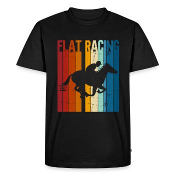 Course de plat - Courses de chevaux Cavaliers d’équitation - T-shirt Premium bio Homme - noir - Devant - Nico (187cm)