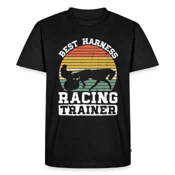 Meilleure course de trot - Horse Racing Trotting Horse - T-shirt Premium bio Homme - noir - Devant - Nico (187cm)