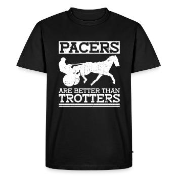 Les pacers sont meilleurs que les trotteurs - courses de chevaux - T-shirt Premium bio Homme - noir - Devant - Nico (187cm)