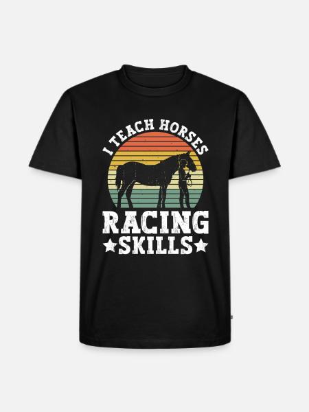 Pferdetrainer Reiten Pferd Reitlehrer - Männer Premium Bio T-Shirt - Schwarz