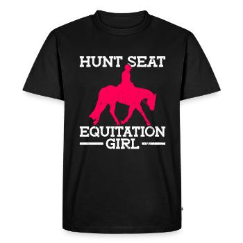 Hunt Equitation Girl - Hunt English - Men's Premium Organic T-Shirt - black - Front - Nico (187cm)