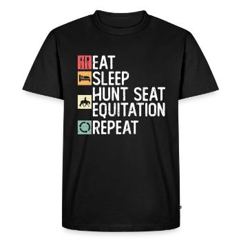 Eat Sleep Hunt Equitation Repeat - Hunt - Men's Premium Organic T-Shirt - black - Front - Nico (187cm)