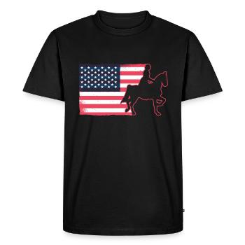 Saddle english riding rider horse equestrian sport - Men's Premium Organic T-Shirt - black - Front - Nico (187cm)