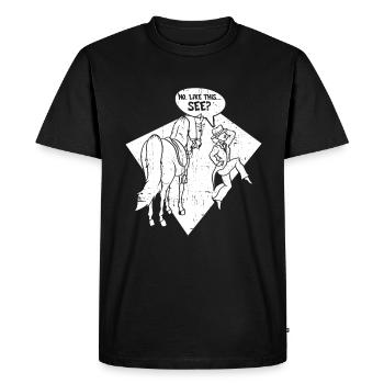 Saddle english riding rider horse equestrian sport - Men's Premium Organic T-Shirt - black - Front - Nico (187cm)