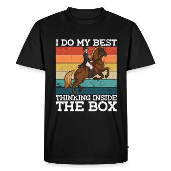 Je fais de mon mieux quand je pense dans la boîte - - T-shirt Premium bio Homme - noir - Devant - Nico (187cm)