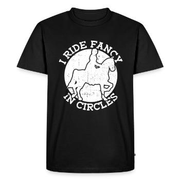 Je roule chic en cercle - dressage - T-shirt Premium bio Homme - noir - Devant - Nico (187cm)