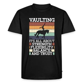 voltige cavalier sauteur - T-shirt Premium bio Homme - noir - Devant - Nico (187cm)