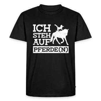 J'aime les chevaux - voltige sport équestre - T-shirt Premium bio Homme - noir - Devant - Nico (187cm)