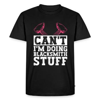 Je ne peux pas faire des trucs de forgeron - Forgeron - T-shirt Premium bio Homme - noir - Devant - Nico (187cm)