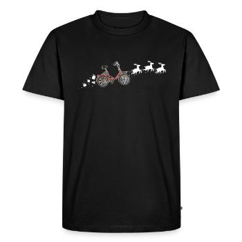 Vélo Santa Claus Traîneau de Noël - Drôle - T-shirt Premium bio Homme - noir - Devant - Nico (187cm)