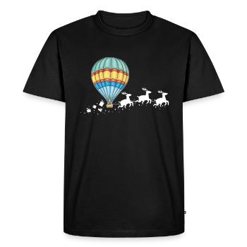 Ballon Père Noël Traîneau de Noël - Drôle - T-shirt Premium bio Homme - noir - Devant - Nico (187cm)