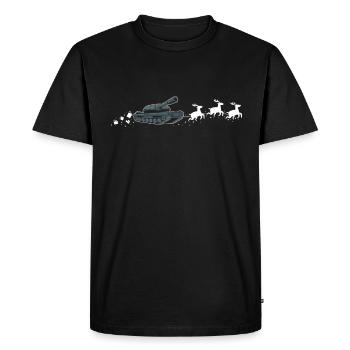 Tank Santa Christmas Sleigh - Drôle de Char Noël - T-shirt Premium bio Homme - noir - Devant - Nico (187cm)