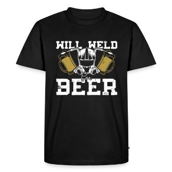 Soudeur Bière Soudage Artisan Métallurgiste - T-shirt Premium bio Homme - noir - Devant - Nico (187cm)
