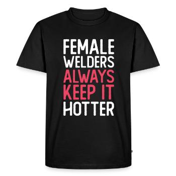 Welder Mrs. Welding Craftsman Metalworker - Men's Premium Organic T-Shirt - black - Front - Nico (187cm)