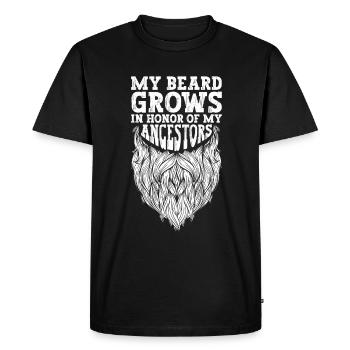 Ma barbe pousse en l’honneur de mes ancêtres nordiques - T-shirt Premium bio Homme - noir - Devant - Nico (187cm)