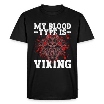 Mon groupe sanguin est Viking - Nordique - T-shirt Premium bio Homme - noir - Devant - Nico (187cm)