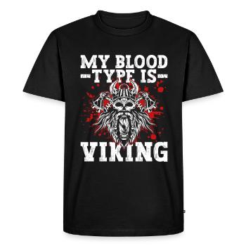 Mon groupe sanguin est Viking - Nordique - T-shirt Premium bio Homme - noir - Devant - Nico (187cm)
