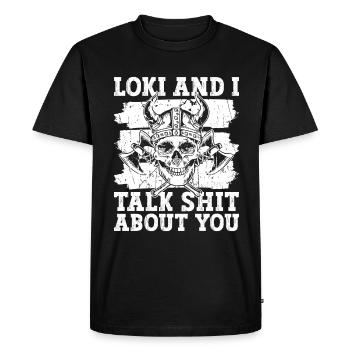 Mythologie nordique Loki Viking Dieu nordique - T-shirt Premium bio Homme - noir - Devant - Nico (187cm)