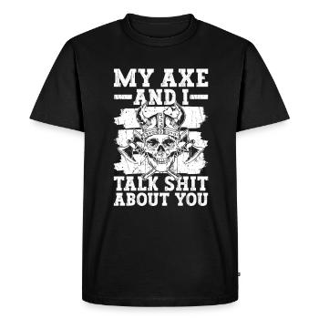 Hache nordique Viking Dieu nordique - T-shirt Premium bio Homme - noir - Devant - Nico (187cm)