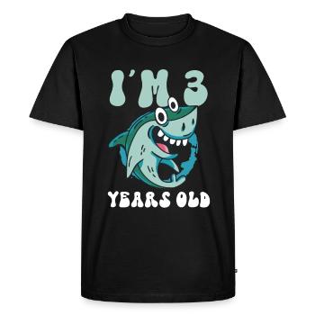 Ce petit chasseur de mégalodon a 3 ans - - T-shirt Premium bio Homme - noir - Devant - Nico (187cm)