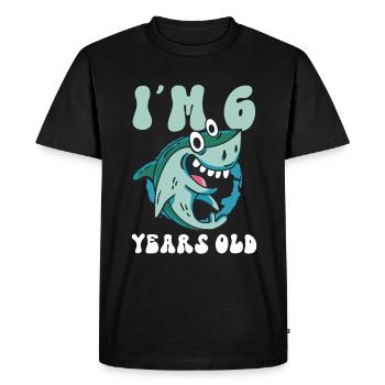 Ce petit chasseur de mégalodon a 6 ans - - T-shirt Premium bio Homme - noir - Devant - Nico (187cm)