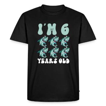 Ce petit chasseur de mégalodon a 6 ans - - T-shirt Premium bio Homme - noir - Devant - Nico (187cm)