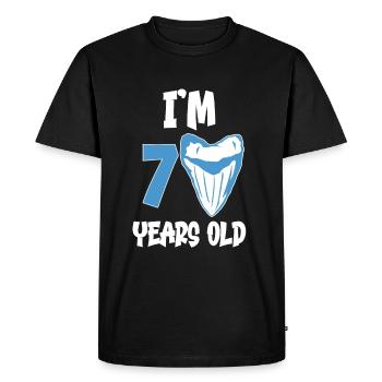 I am 7 years old - Megalodon tooth shark 7. - Men's Premium Organic T-Shirt - black - Front - Nico (187cm)
