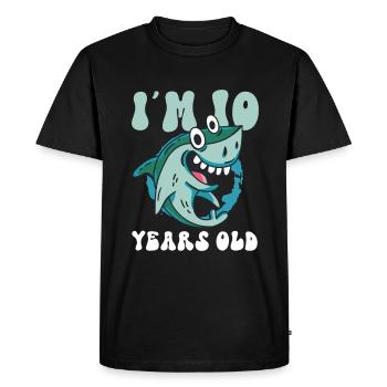 Ce petit chasseur de mégalodon a 10 ans - - T-shirt Premium bio Homme - noir - Devant - Nico (187cm)