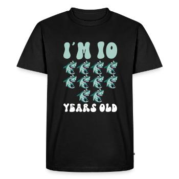 Ce petit chasseur de mégalodon a 10 ans - - T-shirt Premium bio Homme - noir - Devant - Nico (187cm)