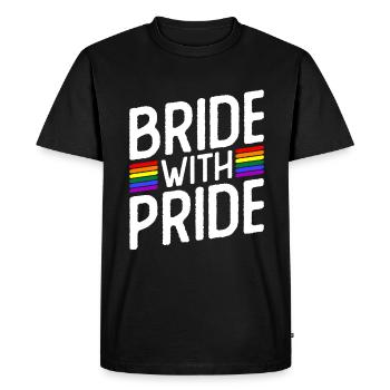 Bride With Pride - Mariage lesbien Mariage Gay - T-shirt Premium bio Homme - noir - Devant - Nico (187cm)