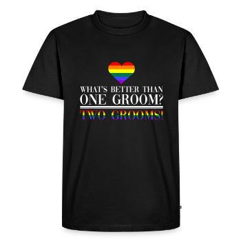 Gay Groom Gay Mariage Gay - T-shirt Premium bio Homme - noir - Devant - Nico (187cm)