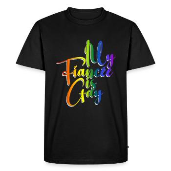 Ma fiancée est gay - Mariage lesbien - T-shirt Premium bio Homme - noir - Devant - Nico (187cm)