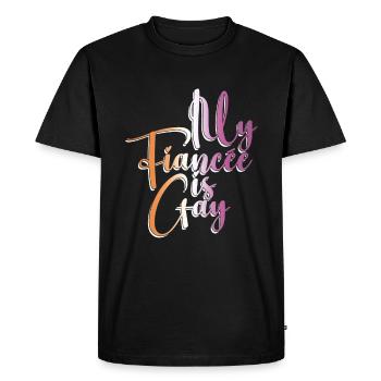 Ma fiancée est gay - Mariage lesbien - T-shirt Premium bio Homme - noir - Devant - Nico (187cm)