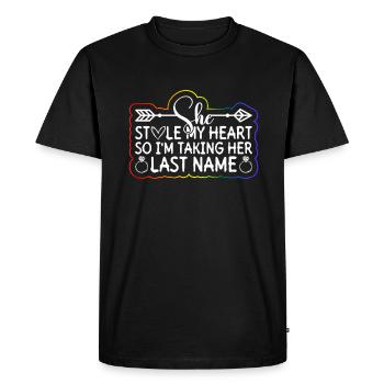 Mariage lesbien Gay lesbien Transsexuel - T-shirt Premium bio Homme - noir - Devant - Nico (187cm)