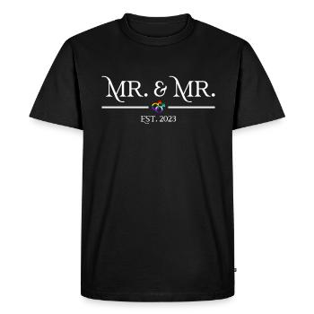 Mr. & Mr. Est. 2023 - Homosexuell Schwule Hochzeit - Männer Premium Bio T-Shirt - Schwarz - Vorne - Nico (187cm)