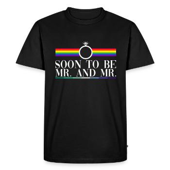 Bientôt M. et Lord - Gay Bachelor Party Gay Marriage - T-shirt Premium bio Homme - noir - Devant - Nico (187cm)