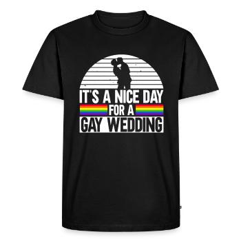 C’est une belle journée pour un mariage gay - T-shirt Premium bio Homme - noir - Devant - Nico (187cm)