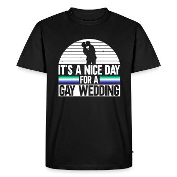 C’est une belle journée pour un mariage gay - T-shirt Premium bio Homme - noir - Devant - Nico (187cm)