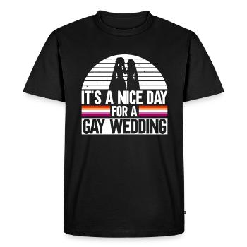 Mariage lesbien Gay lesbien Transsexuel - T-shirt Premium bio Homme - noir - Devant - Nico (187cm)