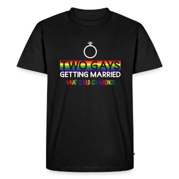 Gay Groom Gay Mariage Gay - T-shirt Premium bio Homme - noir - Devant - Nico (187cm)