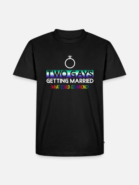 Homoseksuel brudgom Homoseksuel bryllup Homoseksuel - Herre Premium økologisk T-shirt - sort
