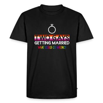Mariage lesbien Gay lesbien Transsexuel - T-shirt Premium bio Homme - noir - Devant - Nico (187cm)