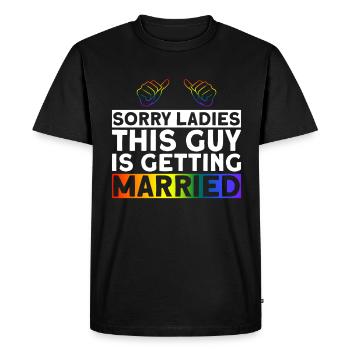 Gay Groom Gay Mariage Gay - T-shirt Premium bio Homme - noir - Devant - Nico (187cm)
