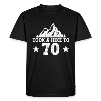Randonnée 70e anniversaire Randonneurs 70 ans en plein air - T-shirt Premium bio Homme - noir - Devant - Nico (187cm)