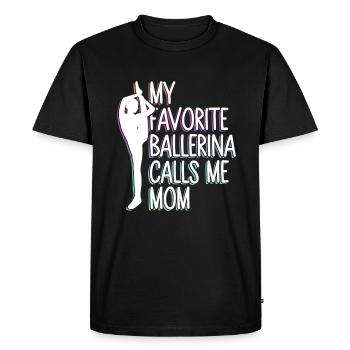 Ma ballerine préférée m’appelle maman - - T-shirt Premium bio Homme - noir - Devant - Nico (187cm)