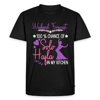 Solo-Hafla dans ma cuisine - danseuse du ventre - T-shirt Premium bio Homme - noir - Devant - Nico (187cm)