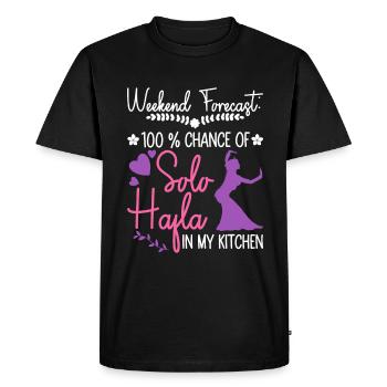 Solo-Hafla dans ma cuisine - danseuse du ventre - T-shirt Premium bio Homme - noir - Devant - Nico (187cm)
